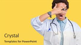  Presentation with african american talent show - Amazing PPT theme having isolated background peeking in shock backdrop and a  colored foreground