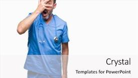  Presentation with medical hand - Beautiful PPT layouts featuring isolated background peeking in shock backdrop and a white colored foreground