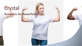  Presentation with people collage - Slides enhanced with isolated background showing arms muscles background and a lemonade colored foreground