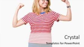  Presentation with strength - Cool new slide set with isolated background showing arms muscles backdrop and a white colored foreground