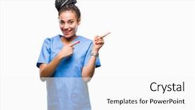  Presentation with hair - Amazing presentation theme having isolated background smiling and looking backdrop and a  colored foreground