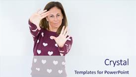  Presentation with heart hands - PPT layouts with isolated background smiling doing frame background and a sky blue colored foreground