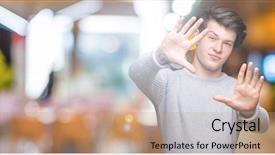  Presentation with winter - Presentation theme featuring isolated background smiling doing frame background and a coral colored foreground