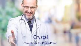  Presentation with medical business - Beautiful presentation design featuring isolated background smiling friendly offering backdrop and a sky blue colored foreground