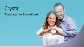  Presentation with romantic love - Audience pleasing slide deck consisting of isolated background smiling in love backdrop and a light blue colored foreground