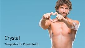  Presentation with hands the shape of a heart - Beautiful presentation theme featuring isolated background smiling in love backdrop and a light blue colored foreground