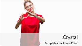  Presentation with hands heart - Beautiful presentation featuring isolated background smiling in love backdrop and a white colored foreground