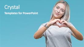  Presentation with hands the shape of a heart - PPT theme enhanced with isolated background smiling in love background and a  colored foreground