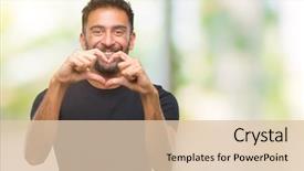  Presentation with hands the shape of a heart - Amazing PPT theme having isolated background smiling in love backdrop and a lemonade colored foreground