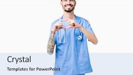  Presentation with heart love - Slide deck with isolated background smiling in love background and a  colored foreground