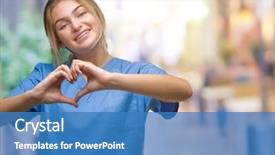  Presentation with heart hands - Slides featuring isolated background smiling in love background and a  colored foreground