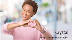  Presentation with american heart - Slides having isolated background smiling in love background and a  colored foreground