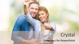  Presentation with love frame - Audience pleasing presentation theme consisting of isolated background smiling making frame backdrop and a lemonade colored foreground