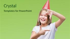  Presentation with happy birthday - Theme consisting of isolated background smiling making frame background and a  colored foreground