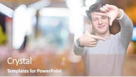  Presentation with winter - Presentation design enhanced with isolated background smiling making frame background and a coral colored foreground