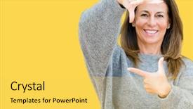  Presentation with creativity - Presentation design with isolated background smiling making frame background and a yellow colored foreground