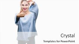  Presentation with blue eyes - PPT layouts enhanced with isolated background smiling making frame background and a white colored foreground