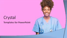  Presentation with doctor african - Slides having isolated background smiling with hand background and a white colored foreground