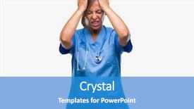  Presentation with stressed nurse - Audience pleasing presentation theme consisting of isolated background suffering from headache backdrop and a teal colored foreground