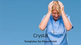  Presentation with stressed nurse - Theme featuring isolated background suffering from headache background and a  colored foreground