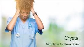  Presentation with doctor african - Presentation consisting of isolated background suffering from headache background and a soft green colored foreground