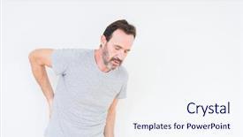  Presentation with back pain - Slides consisting of isolated background suffering of backache background and a sky blue colored foreground