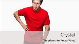  Presentation with backache - Audience pleasing PPT theme consisting of isolated background suffering of backache backdrop and a light gray colored foreground