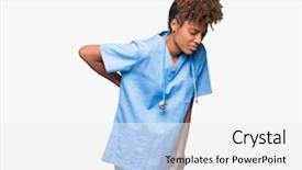  Presentation with doctor african - Presentation theme consisting of isolated background suffering of backache background and a white colored foreground