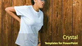  Presentation with back pain - Colorful slide deck enhanced with isolated background suffering of backache backdrop and a  colored foreground