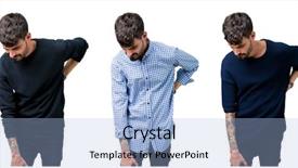  Presentation with hand wrist pain - Beautiful PPT theme featuring isolated background suffering of backache backdrop and a light blue colored foreground