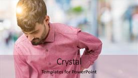  Presentation with back pain - Colorful slide deck enhanced with isolated background suffering of backache backdrop and a coral colored foreground