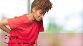  Presentation with african american leadership - Slide set featuring isolated background suffering of backache background and a  colored foreground