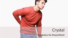  Presentation with kidneys pain or lower back - Slides featuring isolated background suffering of backache background and a lemonade colored foreground