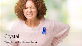  Presentation with awareness - Presentation consisting of isolated background suffering of backache background and a lemonade colored foreground