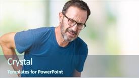  Presentation with back pain - Presentation design with isolated background suffering of backache background and a ocean colored foreground