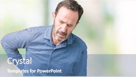  Presentation with back pain - Slide set having isolated background suffering of backache background and a teal colored foreground