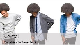 Presentation with afro hair salon - Colorful presentation design enhanced with isolated background suffering of backache backdrop and a light gray colored foreground