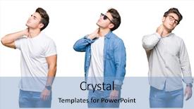  Presentation with collage medical - Audience pleasing presentation consisting of isolated background suffering of neck backdrop and a light blue colored foreground