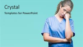  Presentation with nurse thinking - Presentation theme having isolated background thinking looking tired background and a arctic colored foreground