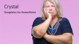  Presentation with plus size fashion model - Presentation enhanced with isolated background thinking looking tired background and a lavender colored foreground