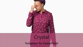  Presentation with african american startup - Theme with isolated background tired rubbing nose background and a  colored foreground