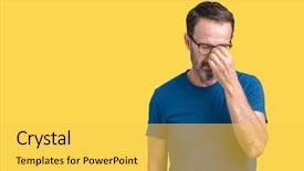  Presentation with frustration - Beautiful slide deck featuring isolated background tired rubbing nose backdrop and a yellow colored foreground