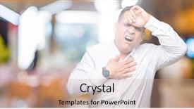  Presentation with fever - Cool new slide set with isolated background touching forehead backdrop and a coral colored foreground