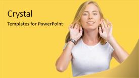  Presentation with hearing - Slide set featuring isolated background trying to hear background and a  colored foreground