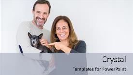  Presentation with age discrimination images - Slide set consisting of isolated background very happy pointing background and a light blue colored foreground