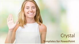  Presentation with beautiful flower elegant - Beautiful PPT layouts featuring isolated background waiving saying hello backdrop and a soft green colored foreground