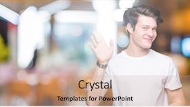  Presentation with saying - Colorful slide set enhanced with isolated background waiving saying hello backdrop and a coral colored foreground