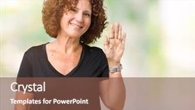  Presentation with middle ages - Audience pleasing PPT theme consisting of isolated background waiving saying hello backdrop and a tawny brown colored foreground