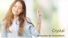  Presentation with business hello - Slide deck consisting of isolated background waiving saying hello background and a soft green colored foreground