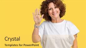  Presentation with saying - Slide set featuring isolated background waiving saying hello background and a yellow colored foreground